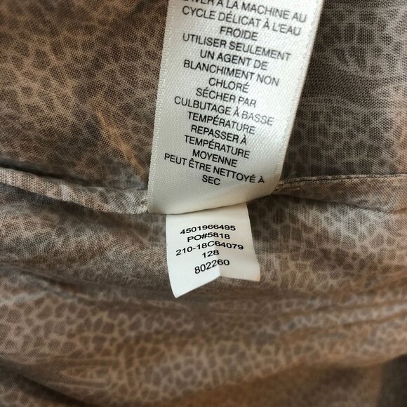 Chicos Womens Button-Down Shirt Animal Giraffe Print Beige Size 0 (US Size S) - Picture 5 of 5